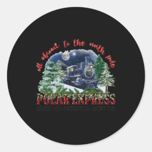 Sticker Rond Retro Croire Train Pôle Nord Express Polaire Tout