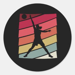 Sticker Rond Rétro de Basketball