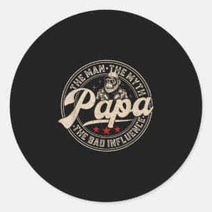 Sticker Rond Rétro drôle l'homme le mythe papa mauvaise influen