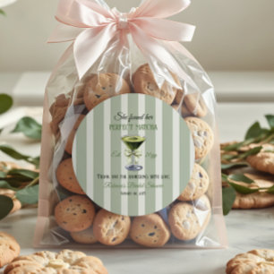 Sticker Rond Rétro Elle a Trouvé Son Matcha Parfait pour l'Ente