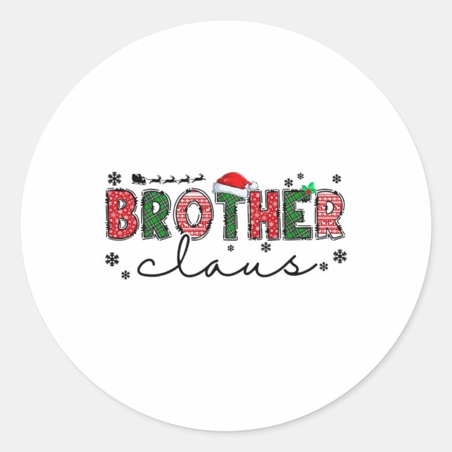 Sticker Rond Retro Famille de Noël Cute Frère Claus Xm (Devant)