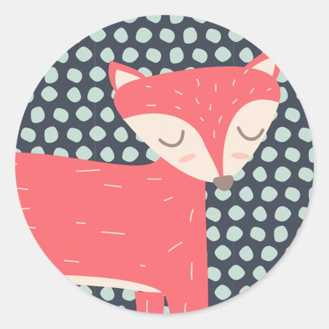 Sticker Rond Retro Fox (Devant)
