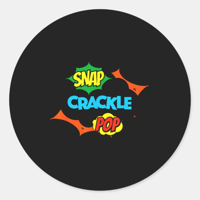 Sticker Rond Retro Funny Snap Crackle P Quote Relax Meme Game  (Devant)