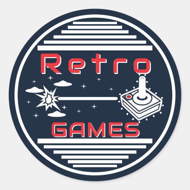 Sticker Rond Retro Games NVB (Devant)