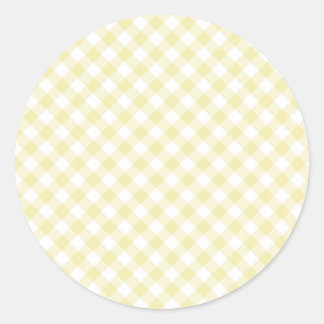 Sticker Rond Retro Gingham Butter Yellow