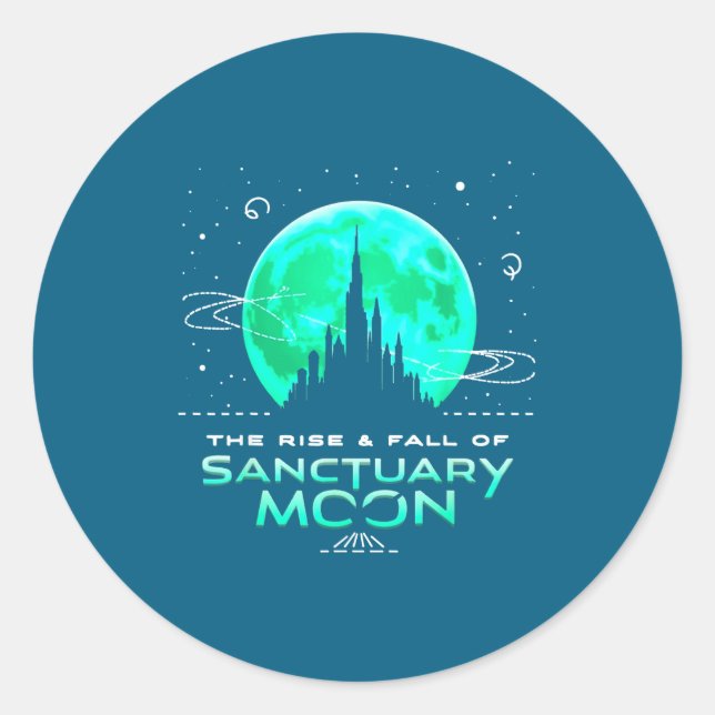 Sticker Rond Retro Green Quote The Rise And Fall Of Sanctuary M (Devant)