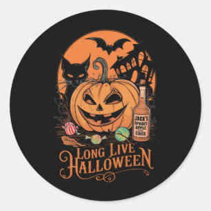 Sticker Rond Retro Halloween vive la saison effrayante d'automn