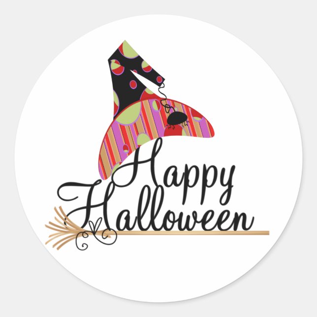 Sticker Rond Retro Happy Halloween (Devant)