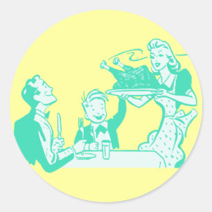 Sticker Rond Rétro Housewife