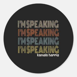 Sticker Rond Retro Je parle Kamala Harris Joe Biden 2020 Gi