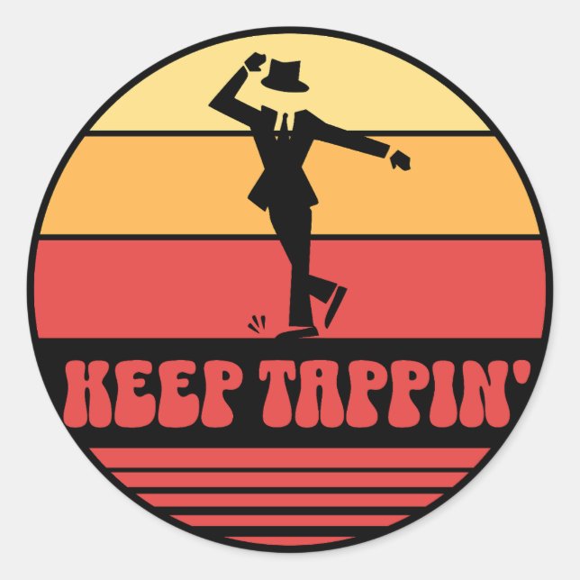 Sticker Rond Retro Keep Tappin' Tap Dancer (Devant)