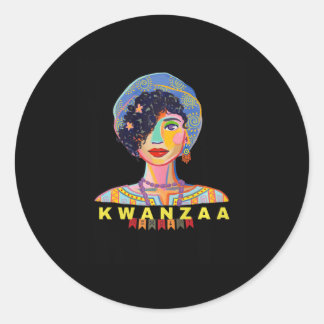 Sticker Rond Retro Kwanzaa Afrique