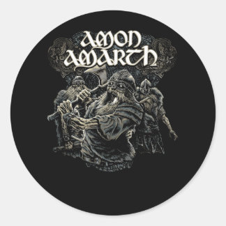 Sticker Rond Retro Love Rock Amon Amarth Fan Art Design