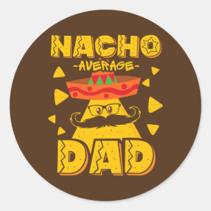 Sticker Rond Retro Mexique Papa Pour Nacho Amateurs Fête des pè