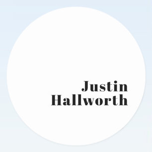 Sticker Rond Rétro Moderne Nom minimum ou Modèle d'entreprise