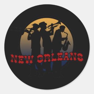 Sticker Rond Retro New Orleans Jazz