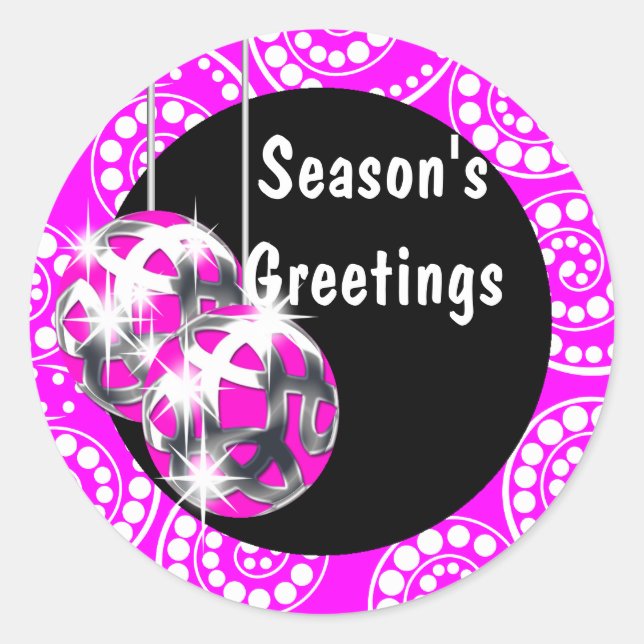 Sticker Rond Retro Noël famille d'affaires PERSONNALISER (Devant)