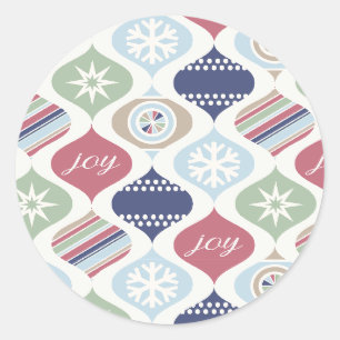Sticker Rond Retro Noël Vintage Luxe