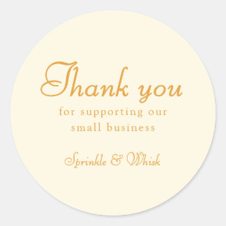 Sticker Rond Retro Orange And Yellow Thank You Bakery