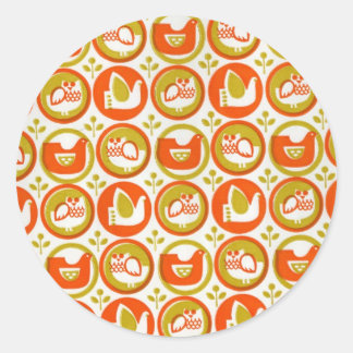 Sticker Rond Retro Owl