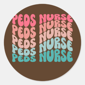 Sticker Rond Retro Peds Infirmière pédiatrique PEDS RN