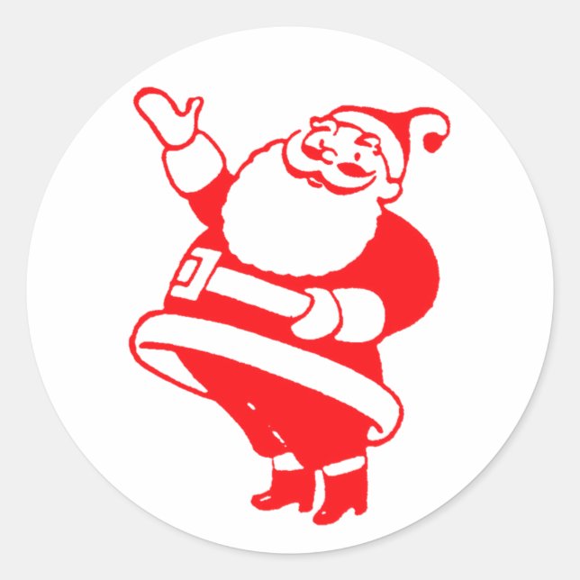 Sticker Rond Retro Père Noël (Devant)