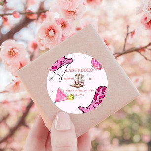 Sticker Rond Retro Rose Disco Cowgirl Western Enterrement de Vi