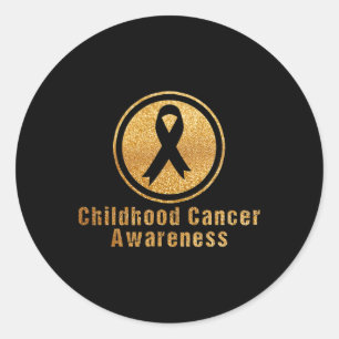 Sticker Rond Rétro Sensibilisation au cancer chez les enfants E