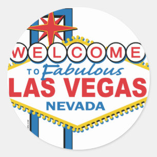 Sticker Rond Rétro signe de Las Vegas