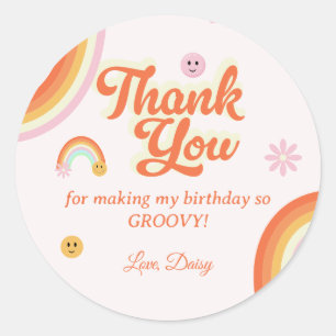 Sticker Rond Retro Smiles Super Anniversaire