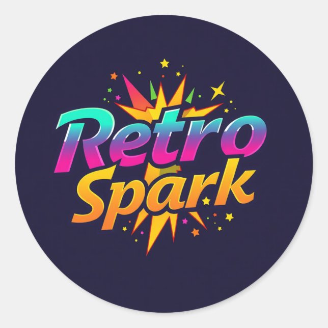 Sticker Rond "Rétro Spark" (Devant)
