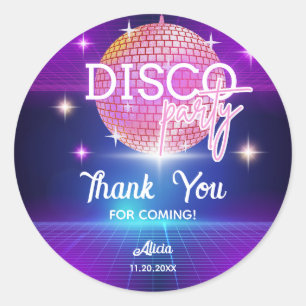 Sticker Rond Retro Super les années 70 Disco Ball Anniversaire