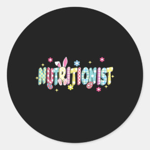 Sticker Rond Rétro Super nutritionniste Bunny Ear Drôle Pâques 