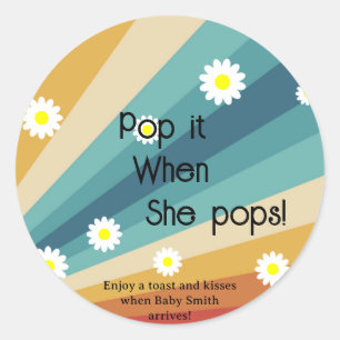 Sticker Rond Retro Super - Pop it When She pops