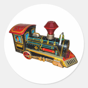 STICKER ROND RETRO TOY TRAIN T-SHIRT