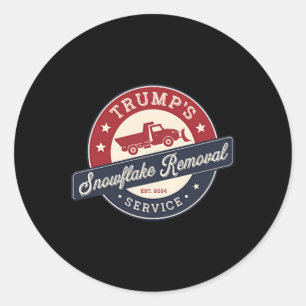 Sticker Rond Retro Trump's Snowflake Removal Service Funny Trum
