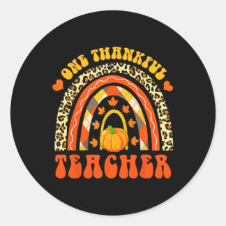 Sticker Rond Retro Un Enseignant Remercié Thanksgiving Citrouil