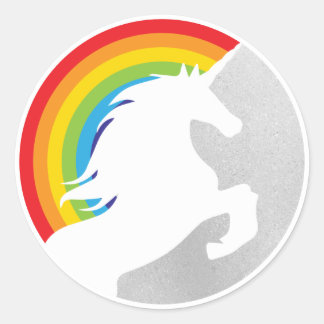 Sticker Rond Retro Unicorn des années 80 et Rainbow Redux 2022