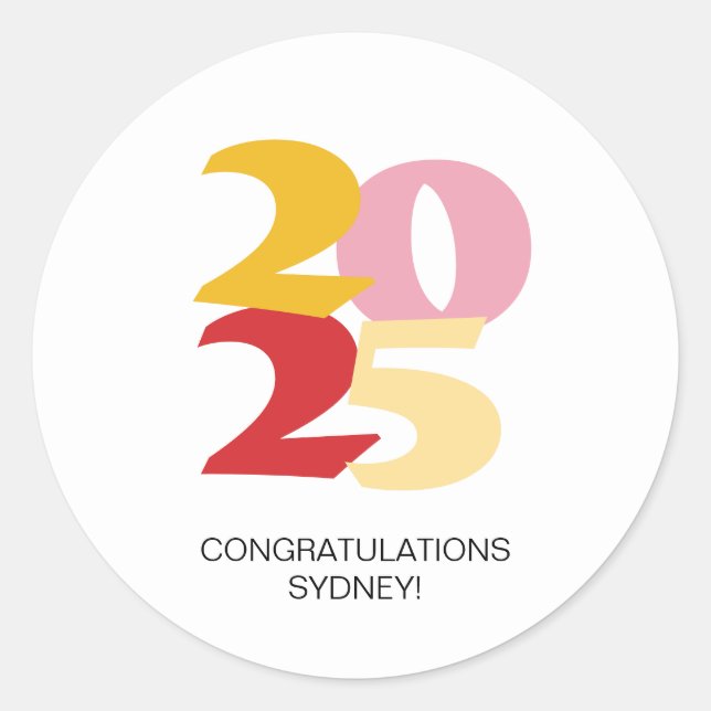 Sticker Rond Retro Vibes Graduation Party (Devant)