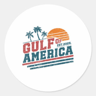 Sticker Rond Retro Vintage Golfe des États-Unis Amérique 2025 A