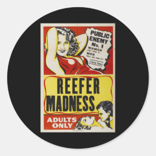 Sticker Rond Retro vintage poster