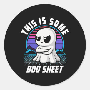 Sticker Rond Rétro Voici Une Petite Feuille De Boite Ghost Hall