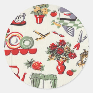 Sticker Rond rétros conceptions des années 1950