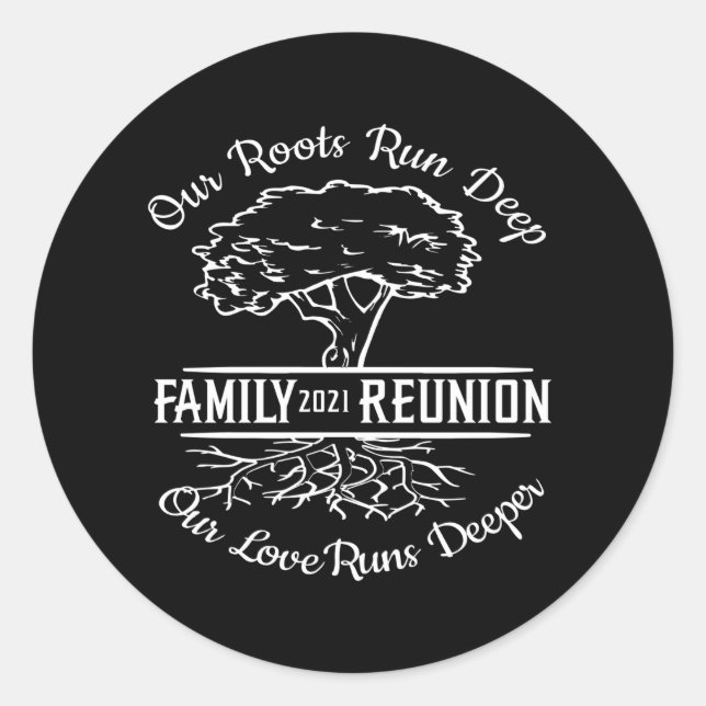 Sticker Rond Retrouvailles familiales 2021 Racines cardiaques d (Devant)