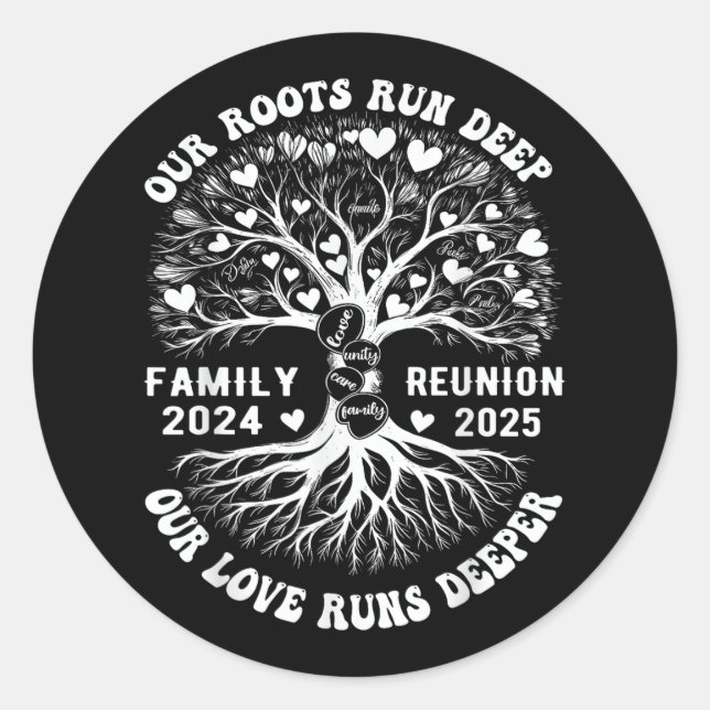 Sticker Rond Retrouvailles Familiales 2025 Nos Racines Profonde (Devant)