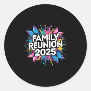 Sticker Rond Retrouvailles Familiales 2025 Papillons colorés Id