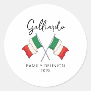 Sticker Rond Réunion de famille au drapeau italien 