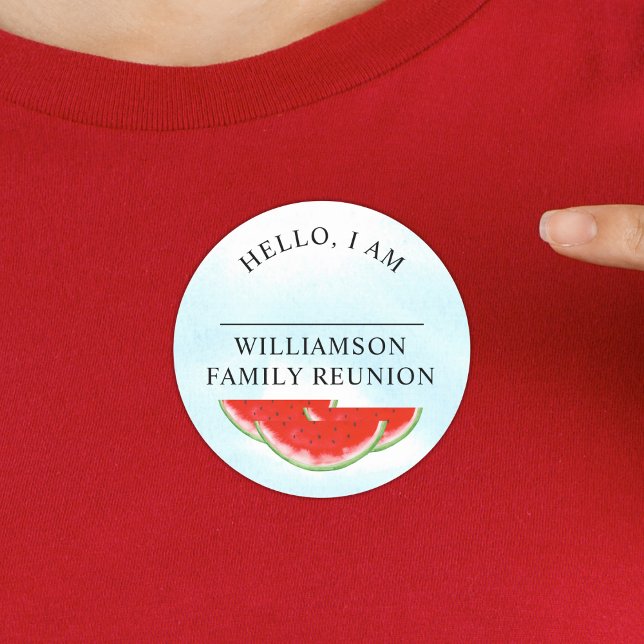 Sticker Rond Réunion de famille Bonjour Mon nom est (Créateur téléchargé)