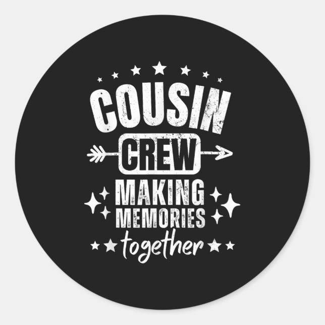 Sticker Rond Réunion de famille _ Équipage de cousins 2025 Fair (Devant)