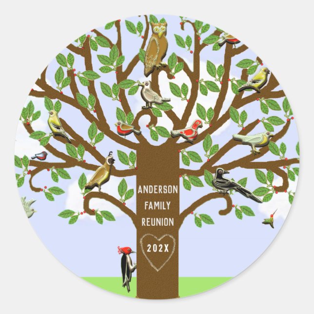 Sticker Rond Réunion familiale (Devant)